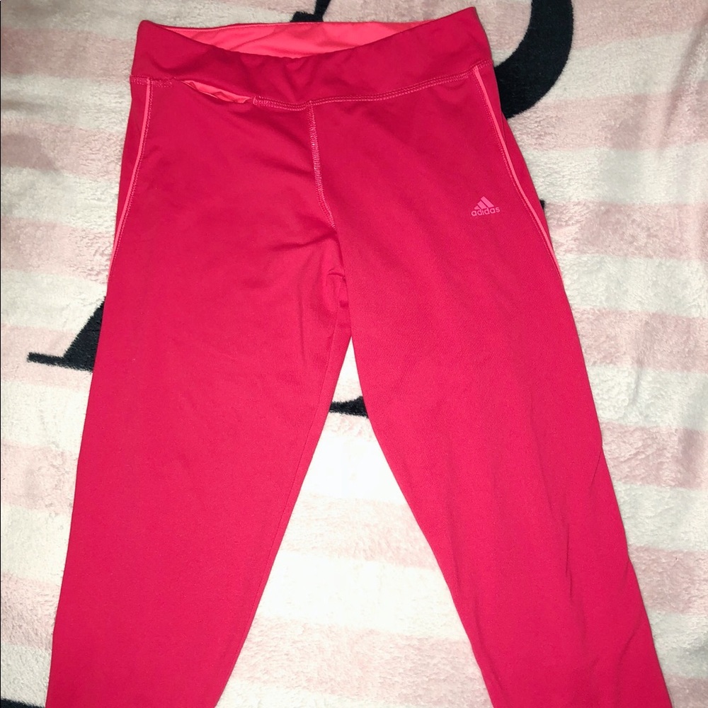 Hot Pink Adidas cropped leggings 💗